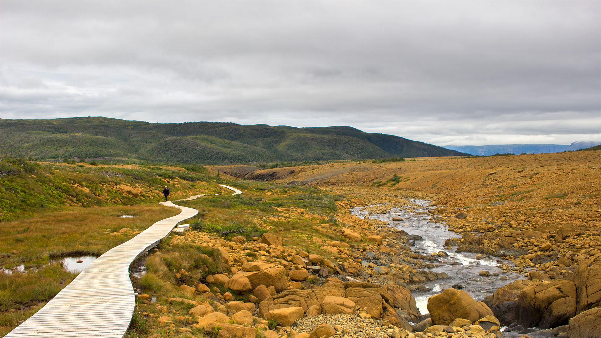 Hiking path through rocky terrain in the Tablelands