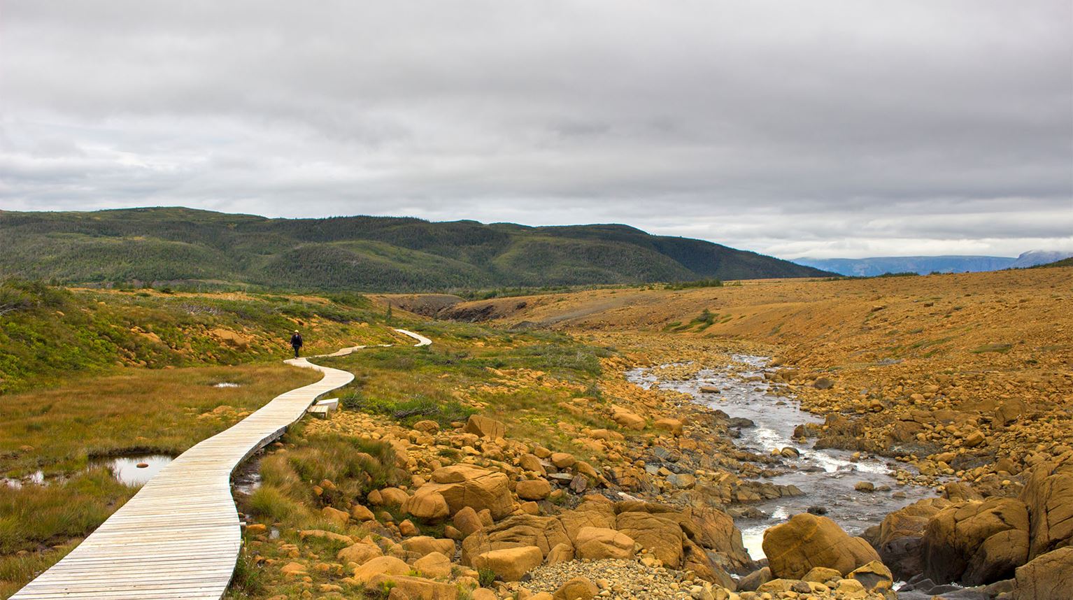 Hiking path through rocky terrain in the Tablelands
