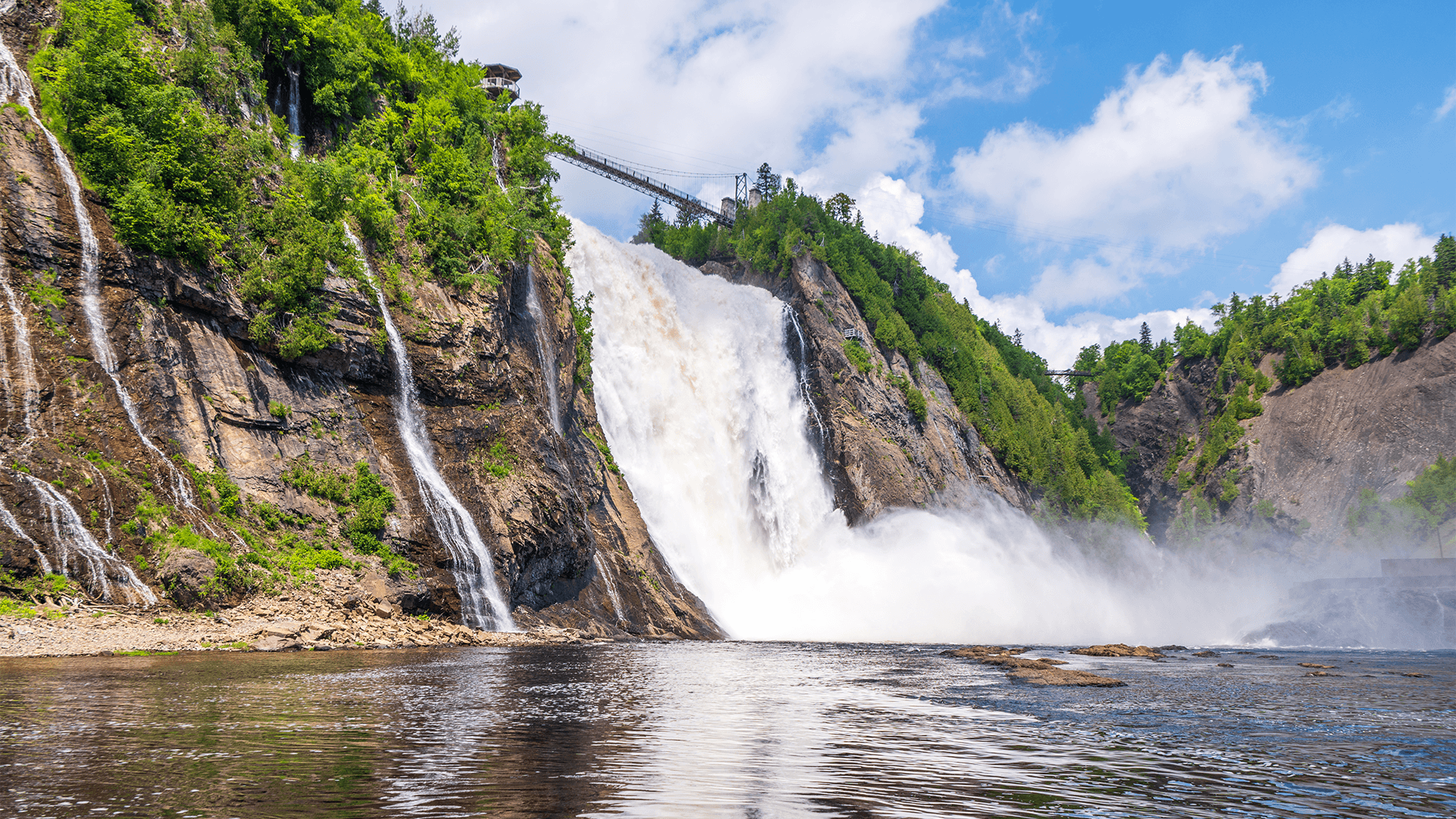 Montmorency Falls surrounded by forest