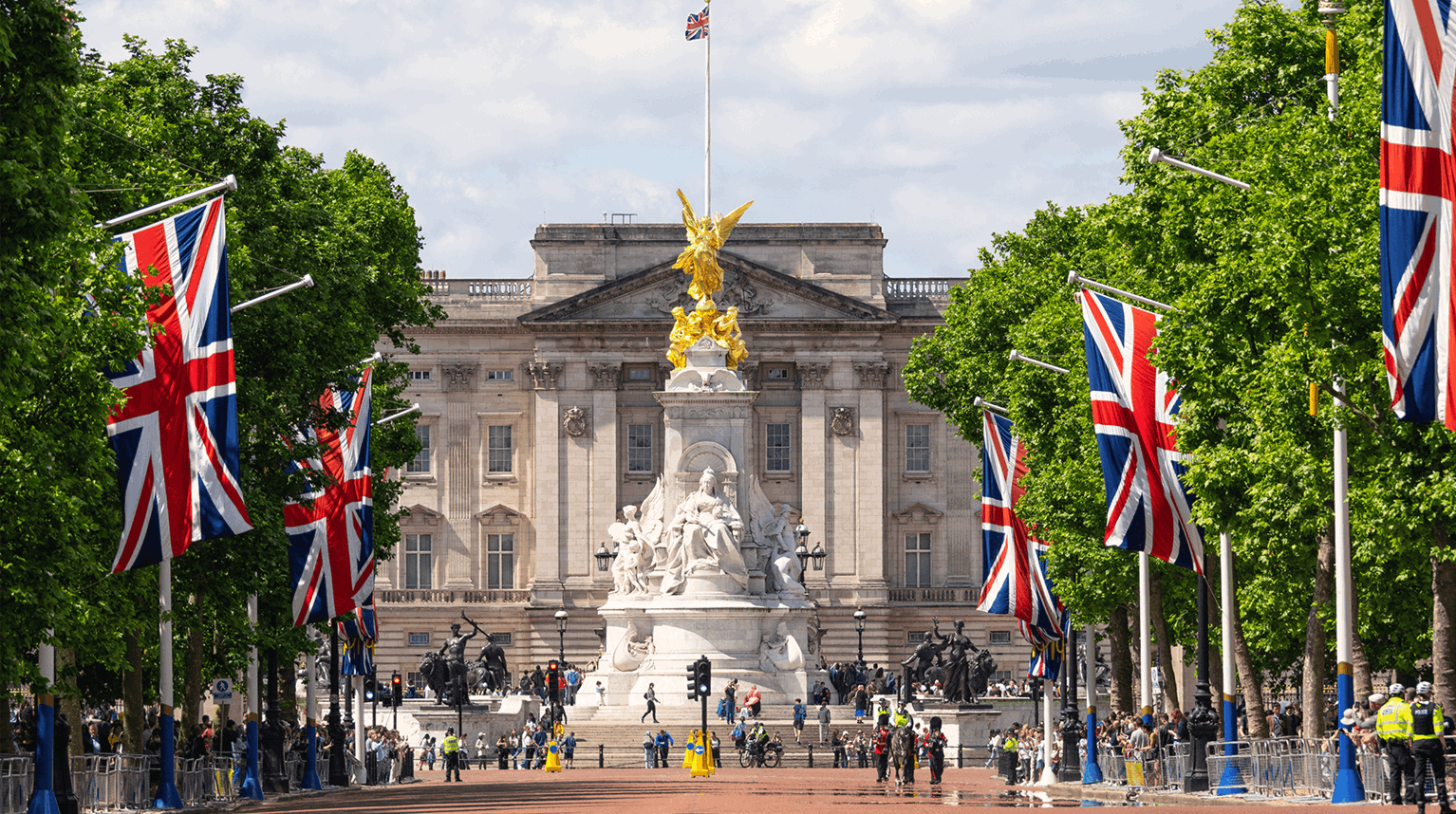 View along the Mall towards Buckingham Palace