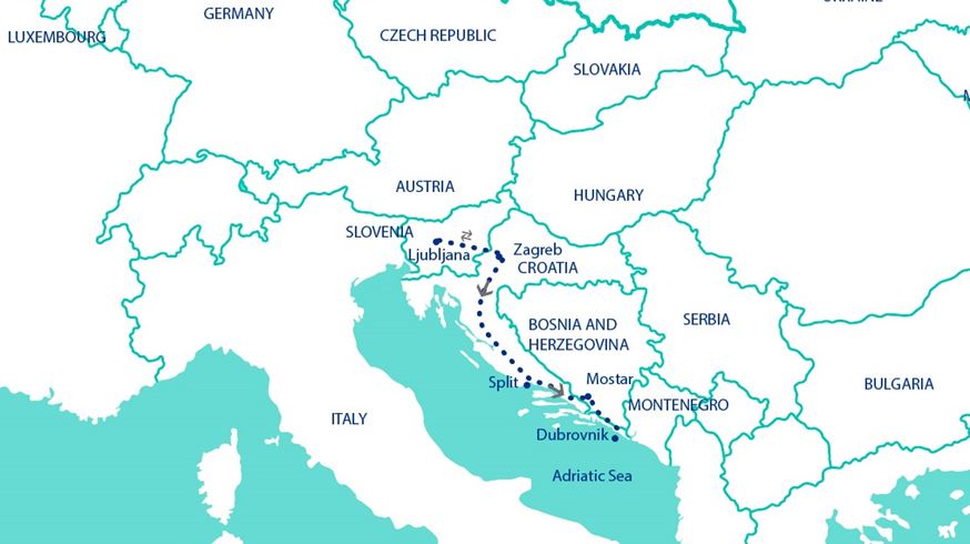 Simplified Adriatic Adventures Tour Map