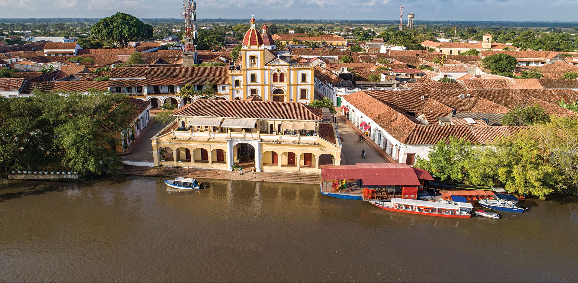 Aerial view of colonial Mompox