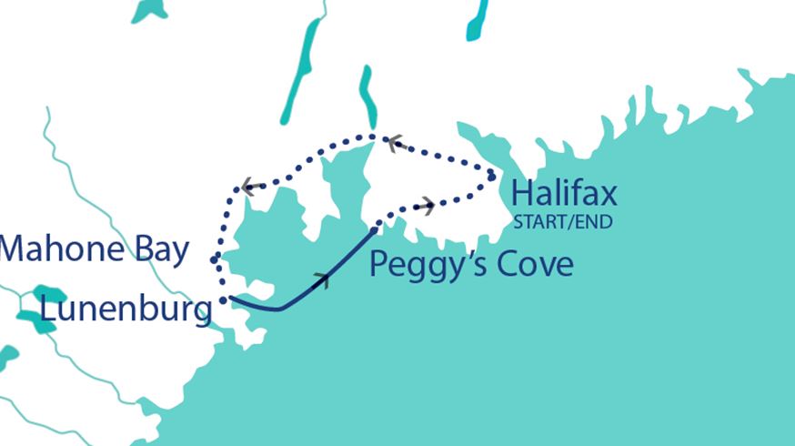 Simplified Historic Charms of Halifax Celebrate Maritime Culture, Canada Day and the Tattoo Tour Map