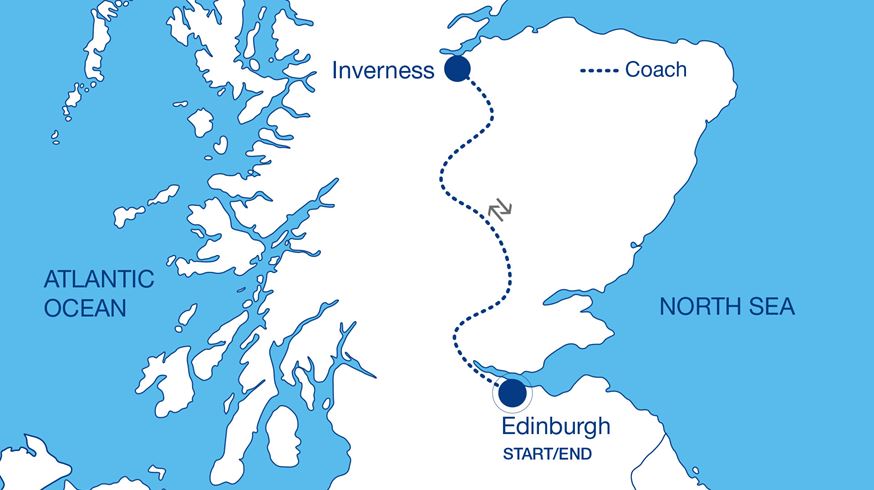 Simplified Swept Away by Outlander in Scotland Tour Map