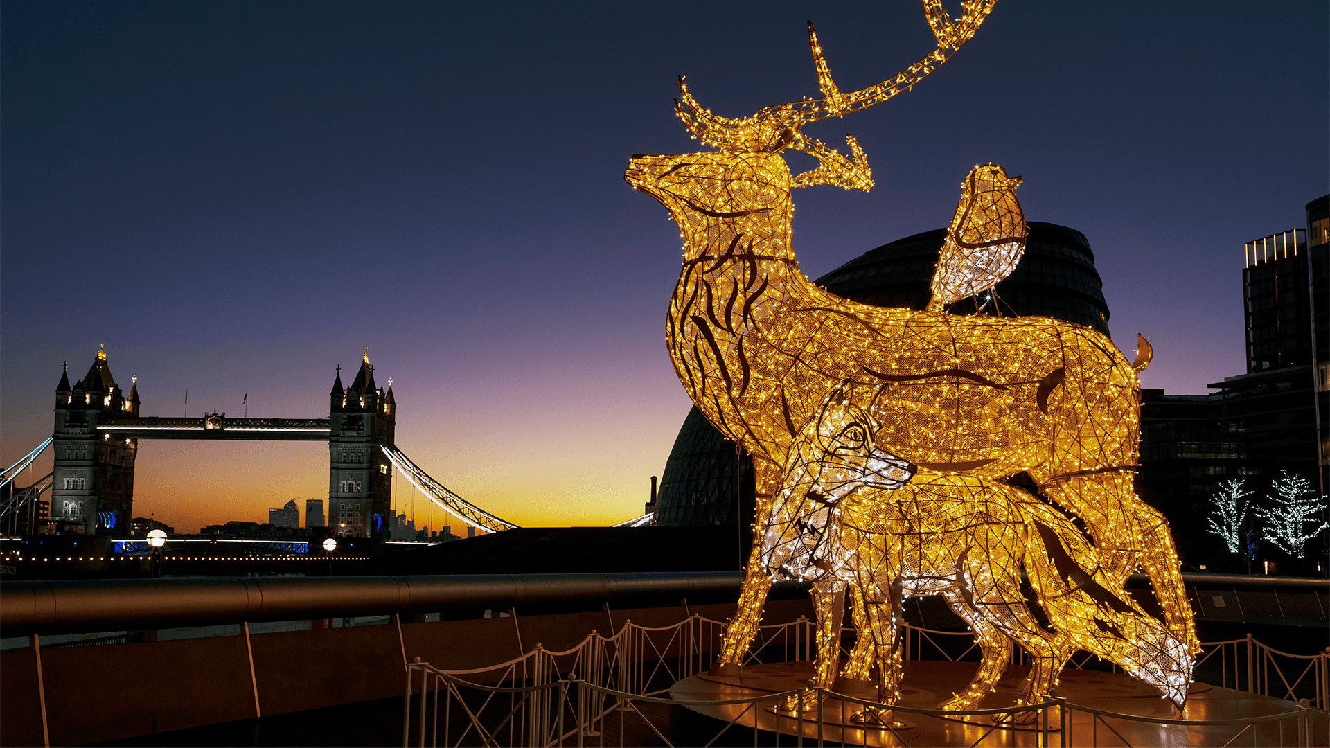 Cityscape of London during Christmas 