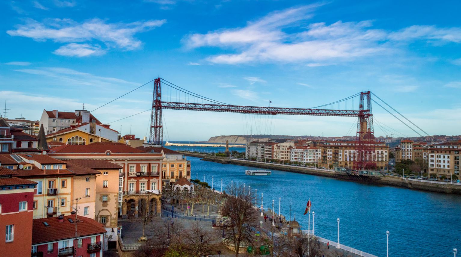 Bizcaya Bridge spanning the mouth of the Nervion River
