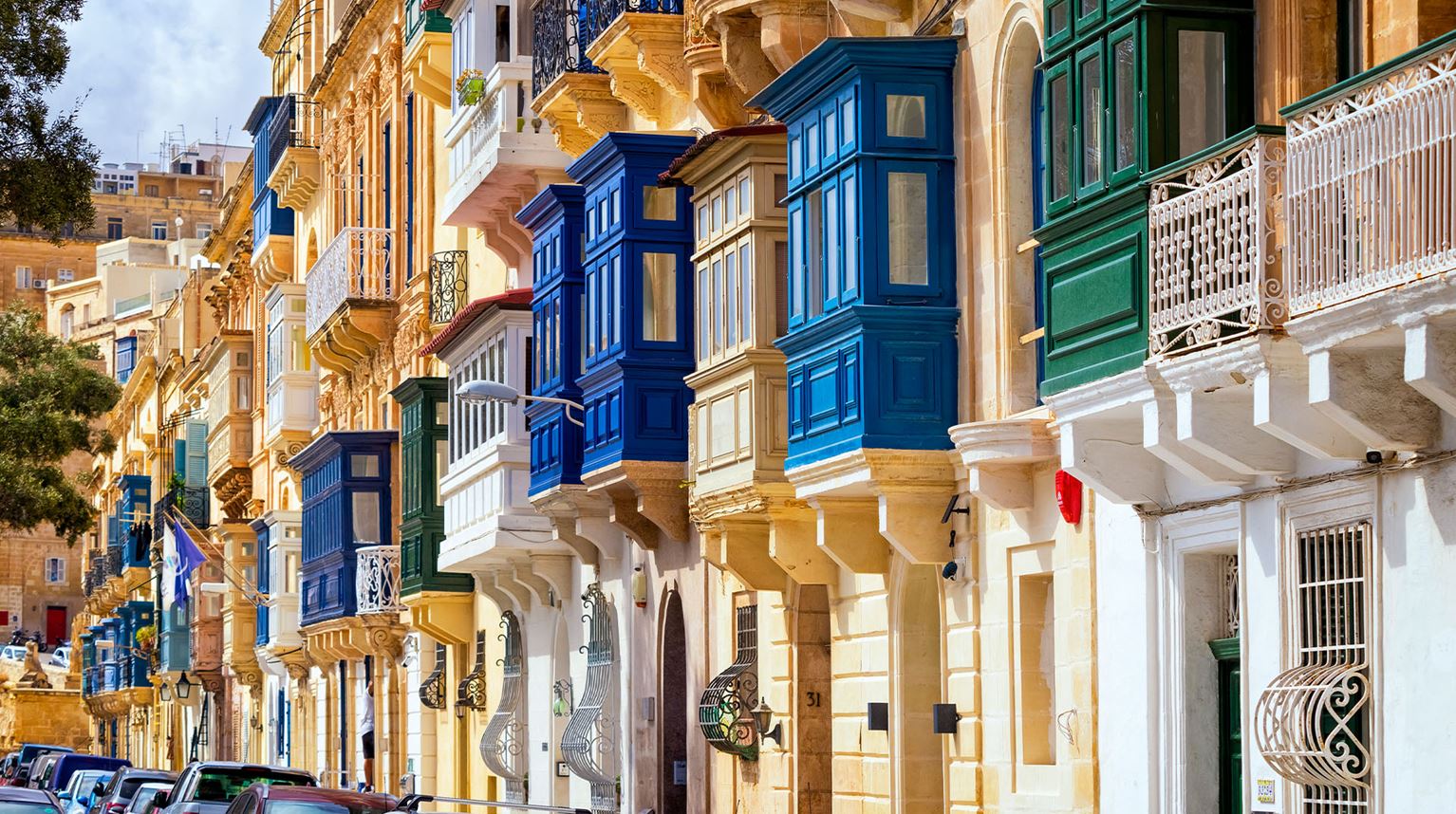 Traditional Balconies In Valletta,  Malta