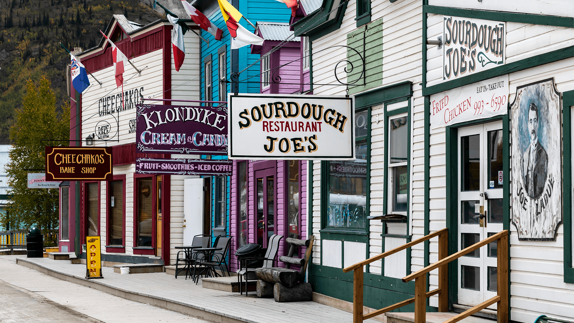 Dawson City renovated Gold Rush-era storefronts