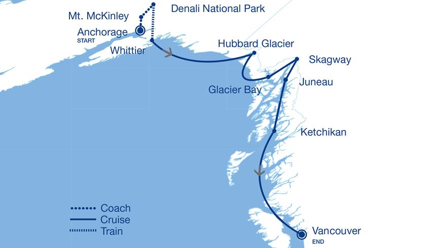 Denali Explorer: Experience Alaska’s Wilderness Simplified Tour Map