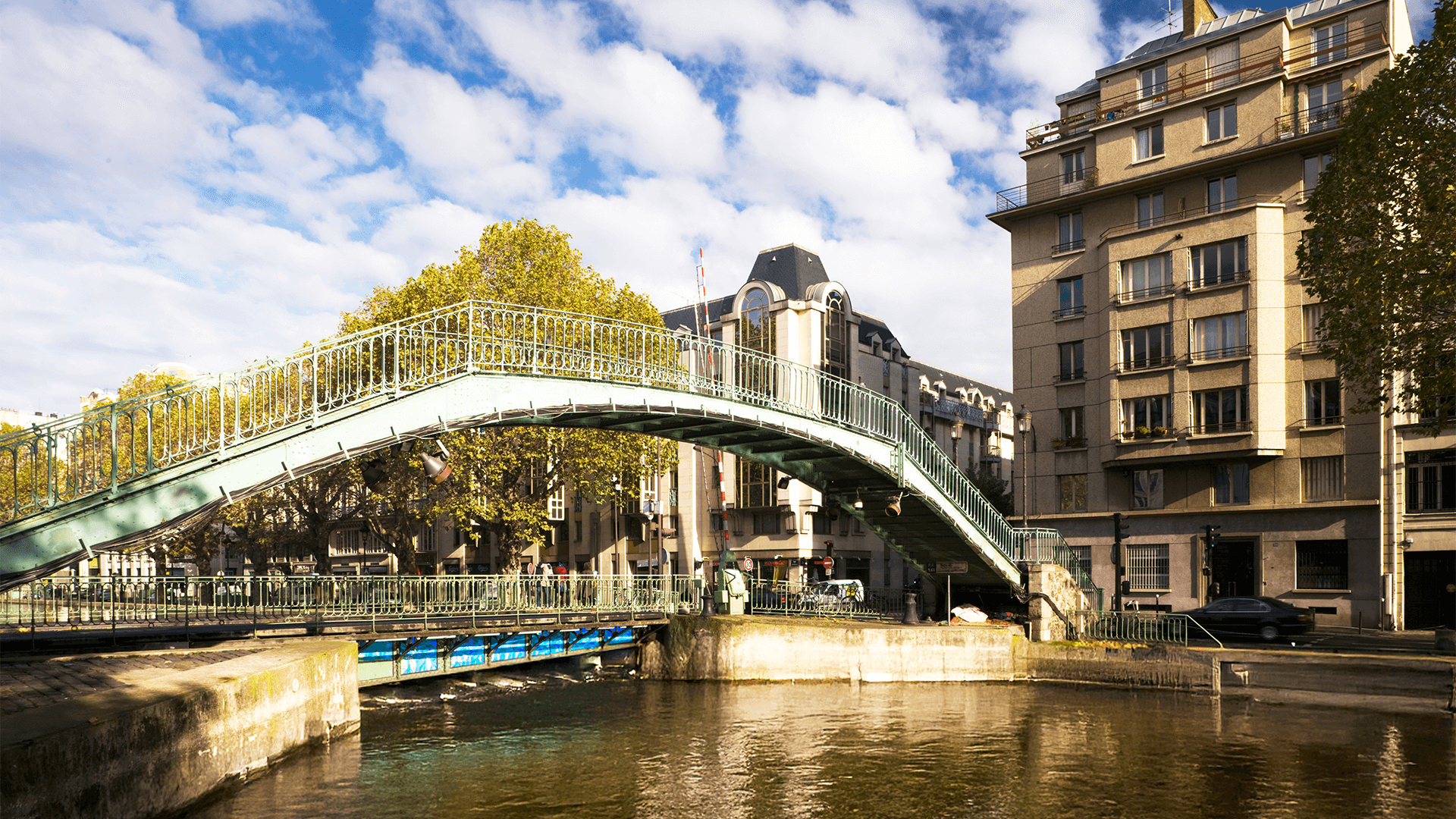 Footbridge over the Canal St-Martin in Paris