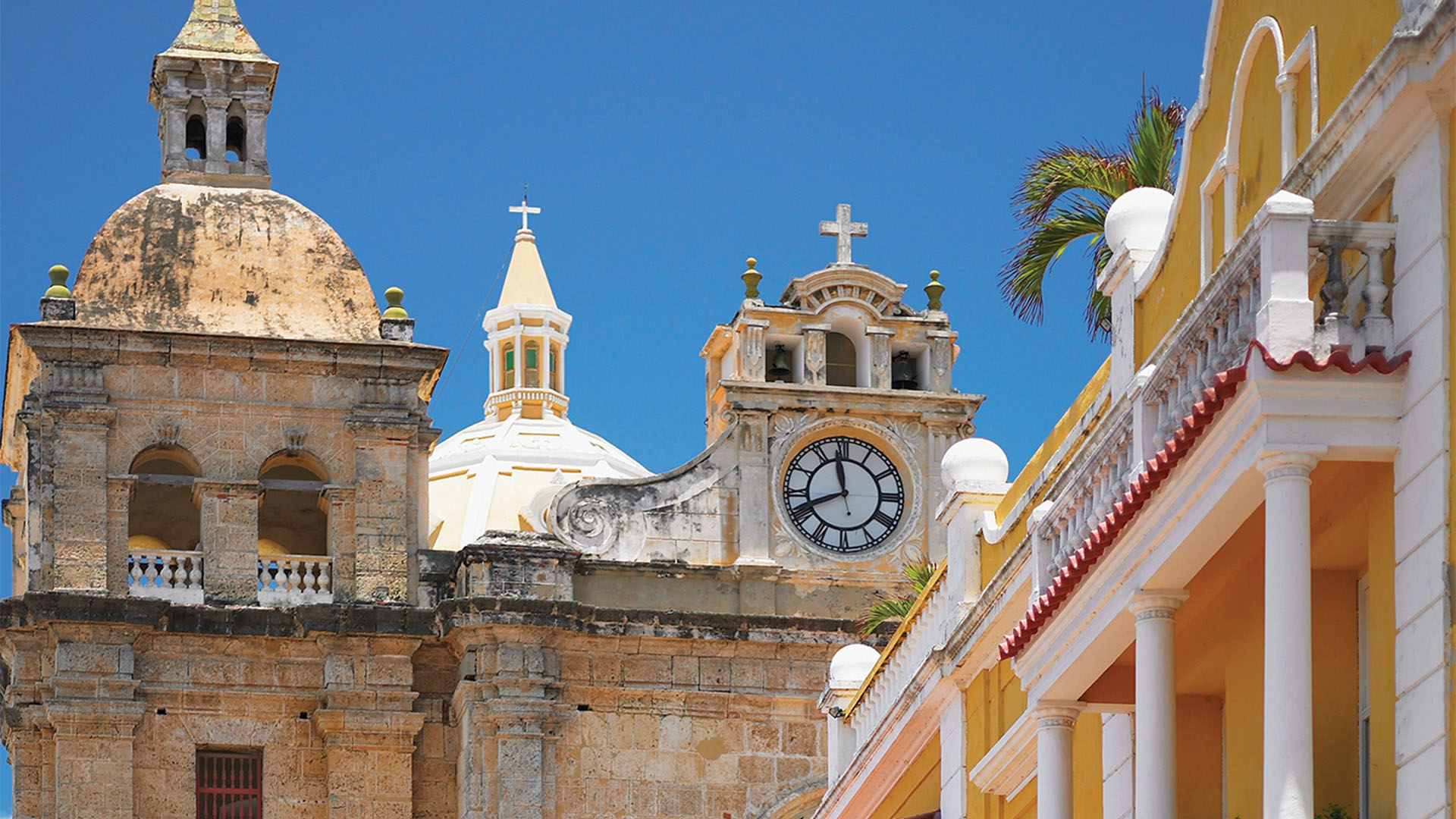 Exterior of Cartagena Cathedral in Colombia 
