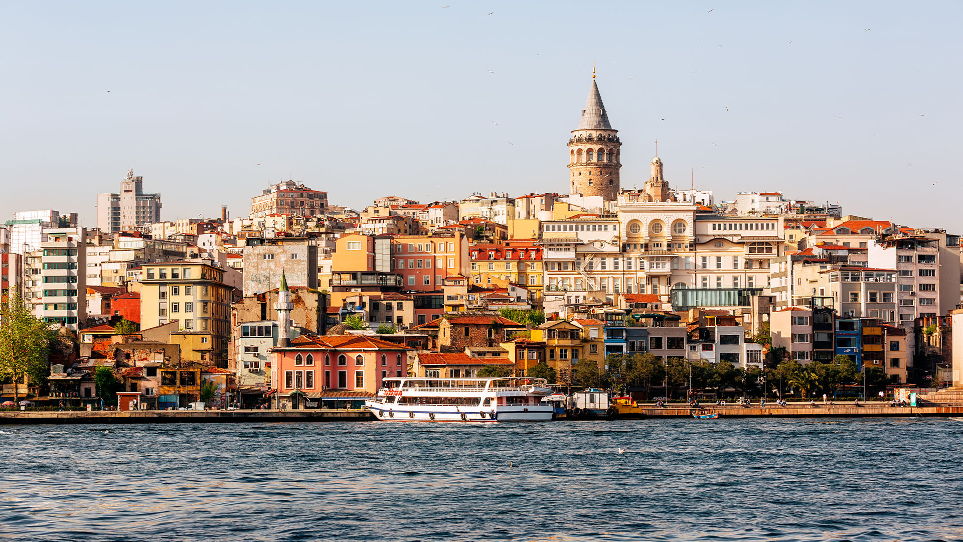 Istanbul waterfront cityscape on a sunny summer day
