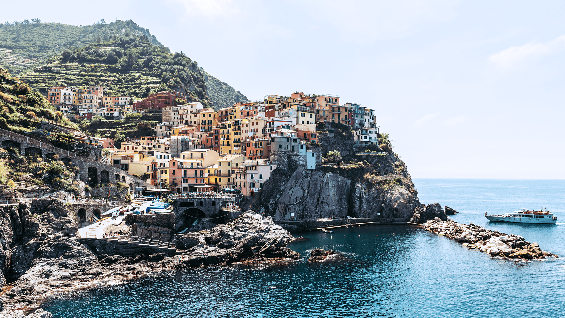 Cliffside village and harbour in Cinque Terre